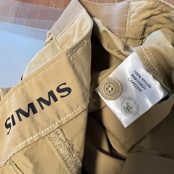 Simms Khaki Convertible Nylon Blend Shorts Pants Fishing Hiking Pants Size 38 - Picture 6 of 11